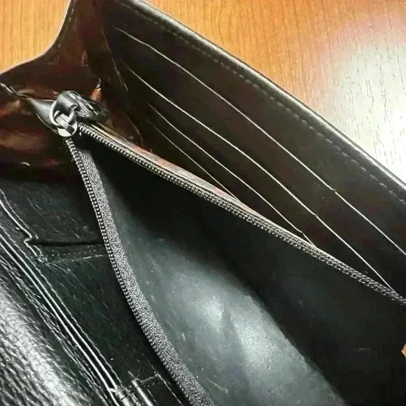 Vintage Brighton Croco Embossed Wallet Organizer Large Brighton Clutch Purse - Picture 13 of 15